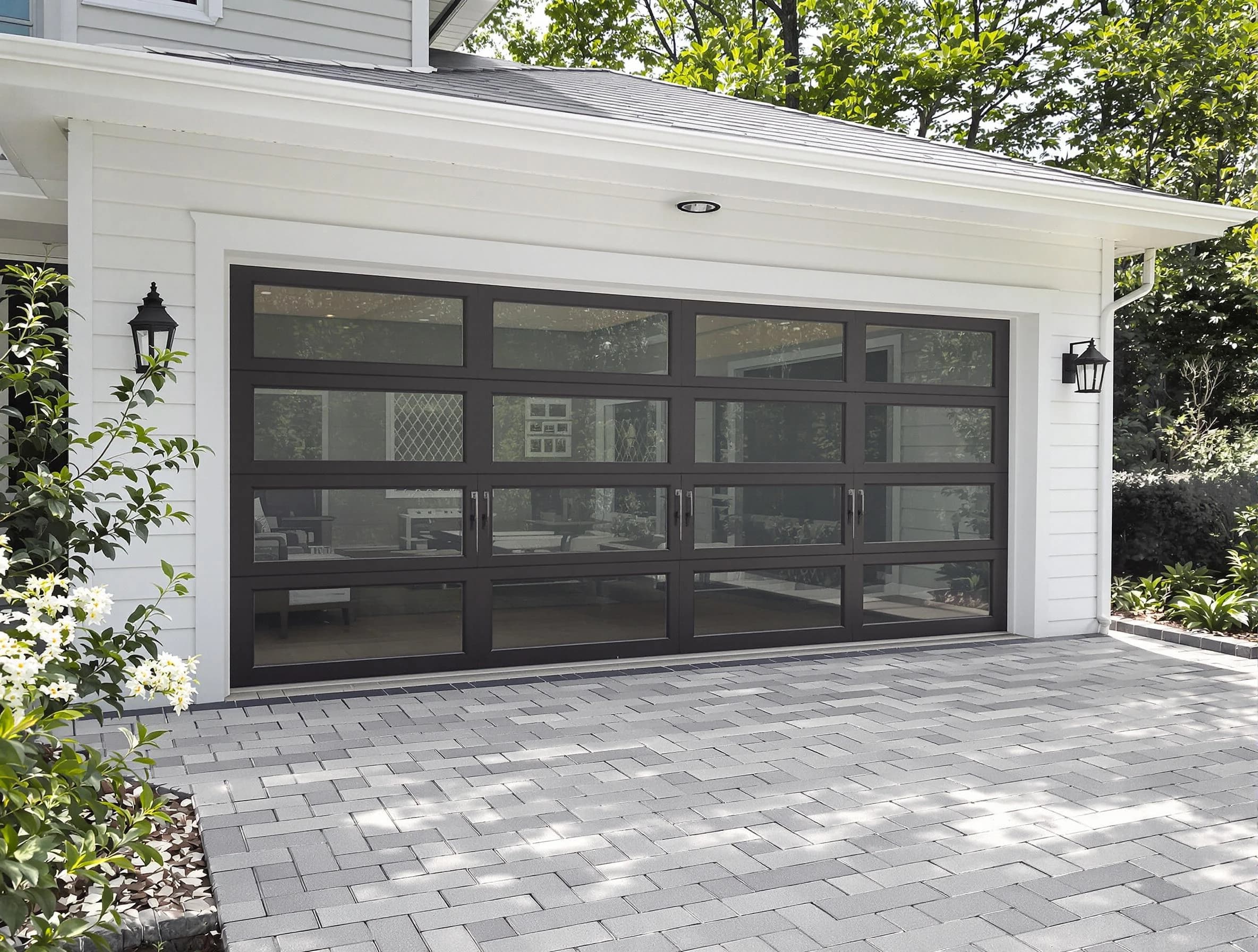 Providence Garage Door Repair design specialist presenting custom garage door options to Providence homeowner