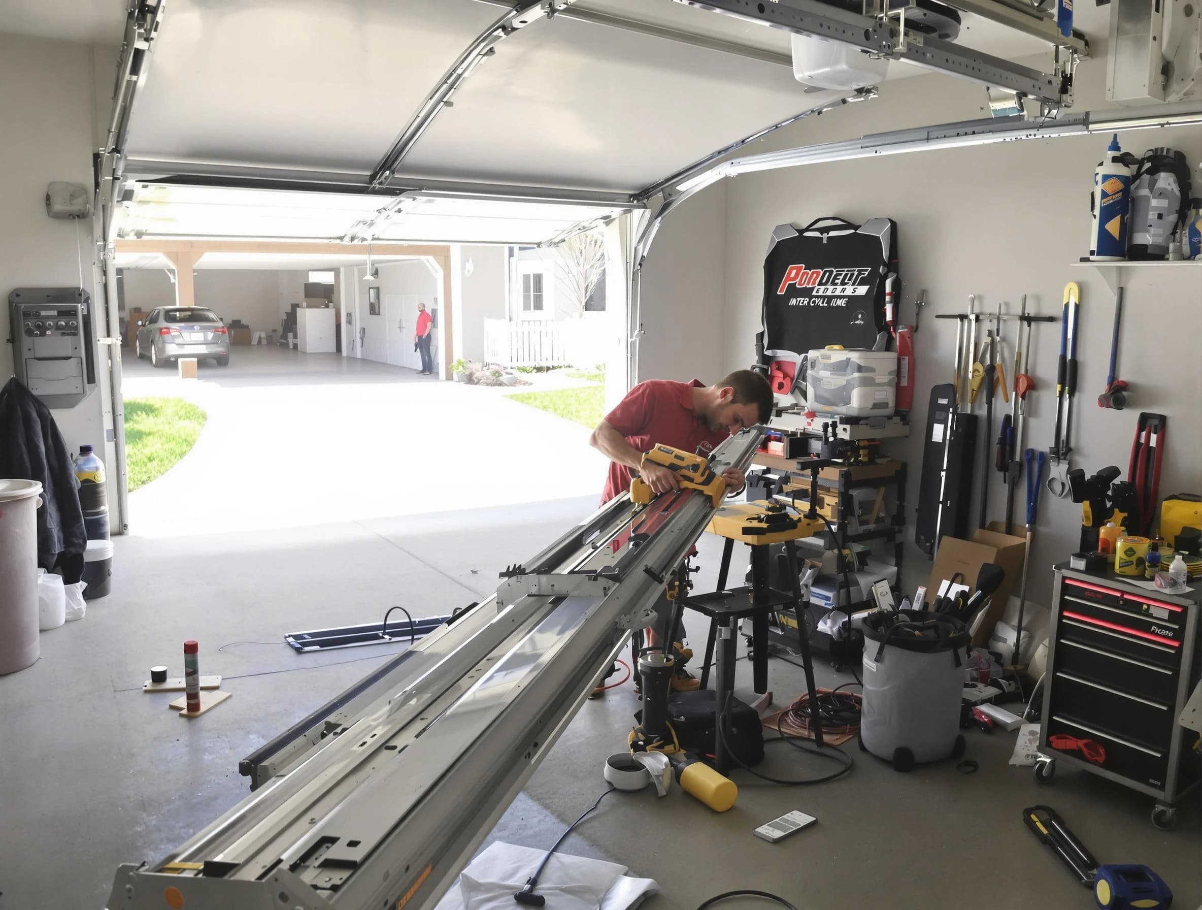 Providence Garage Door Repair expert performing track repair in Providence