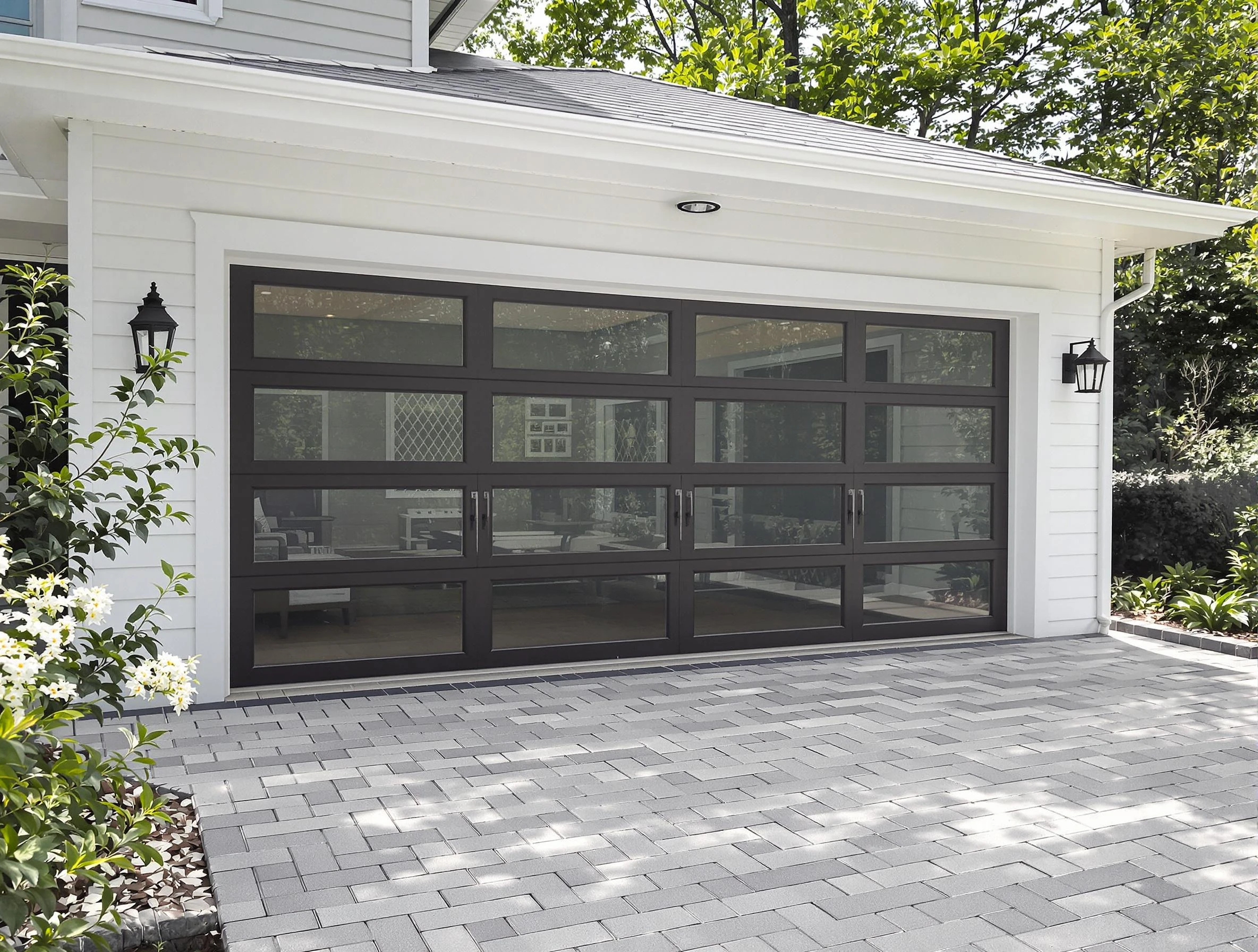 Providence Garage Door Repair design specialist presenting custom garage door options to Providence homeowner